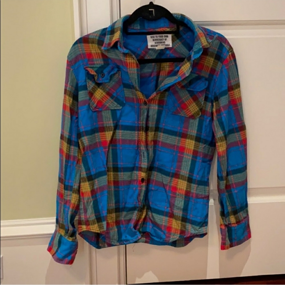 URBAN OUTFITTERS Vibrant Flannel Plaid Women's Shirt